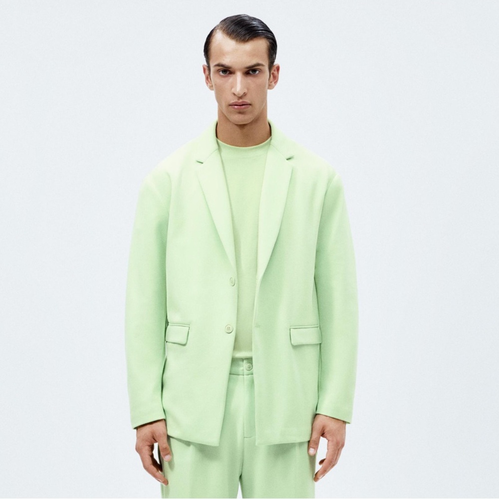 ☘️ Zara Citrus Cotton-Blend Blazer S-M